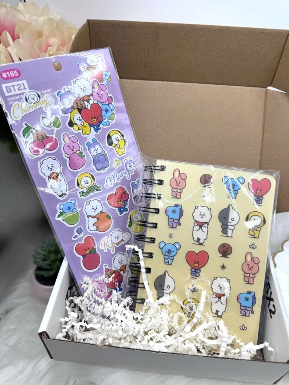 BT21 Stationery – Undated Monthly Planner, Sticker Sheet & 8 Character Pen Set